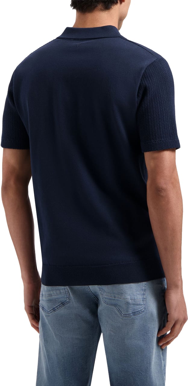 Pure Path Braided Knitwear Polo 25010815 Navy Navy