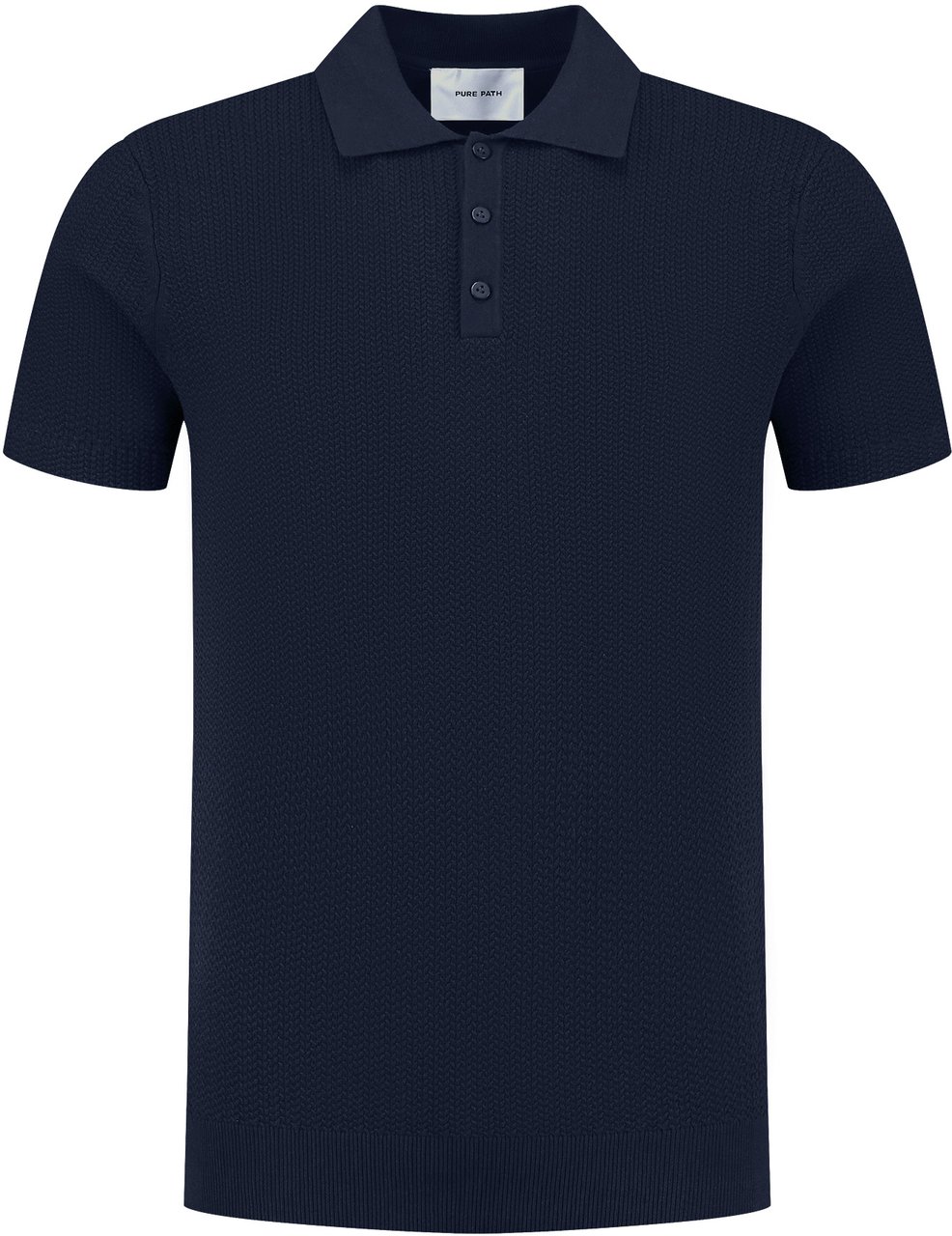 Pure Path Braided Knitwear Polo 25010815 Navy Navy