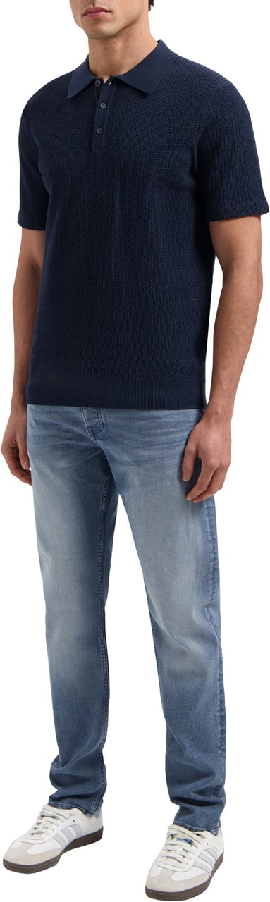 Pure Path Braided Knitwear Polo 25010815 Navy Navy
