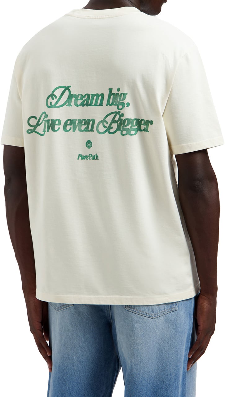 Pure Path Dream Big Quote T-shirt 26010117 54 Ecru Beige