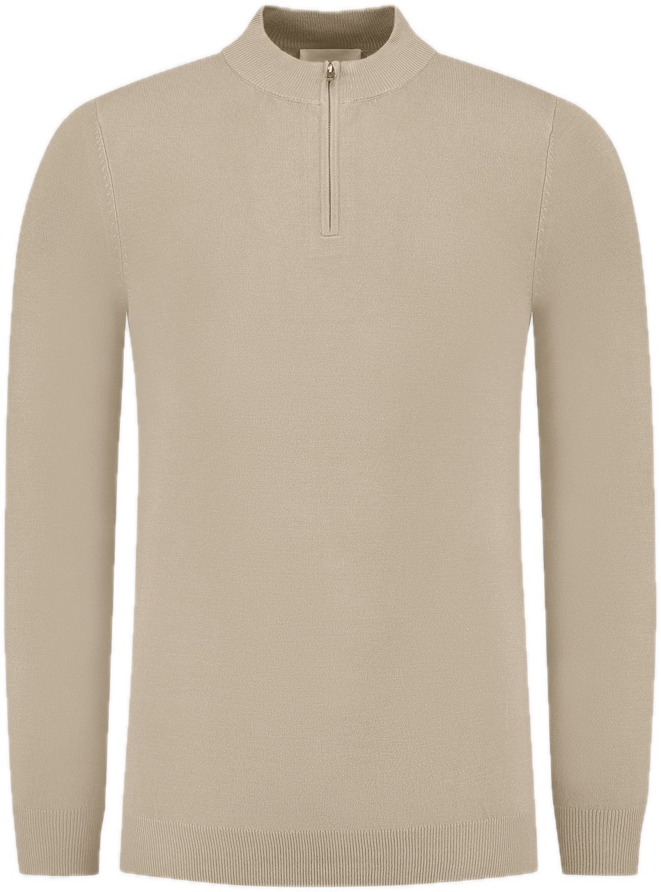 Pure Path Essential knit half-zip 10815 taupe Taupe