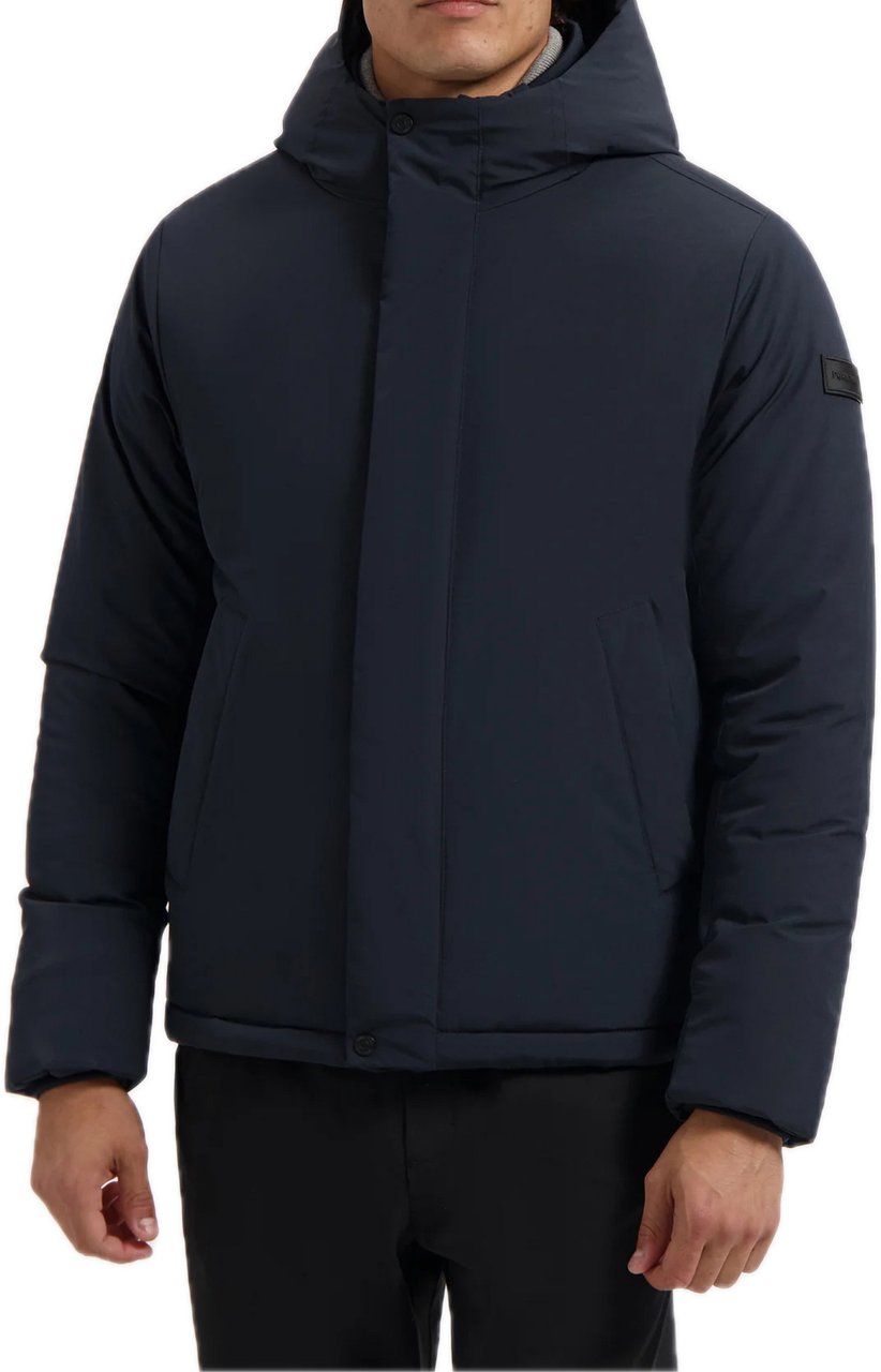 Pure Path Short Parka Jacket 25030409 Navy Blauw