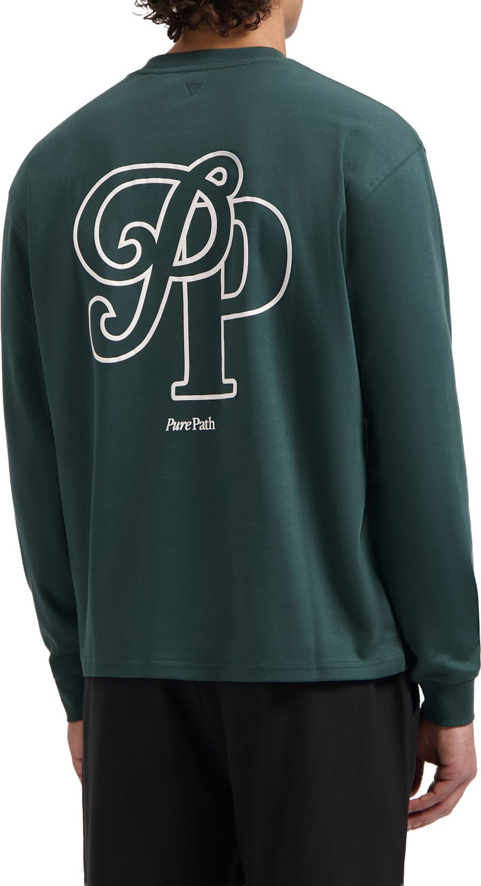 Pure Path Initals Longsleeve 25030126 Dark Green Groen