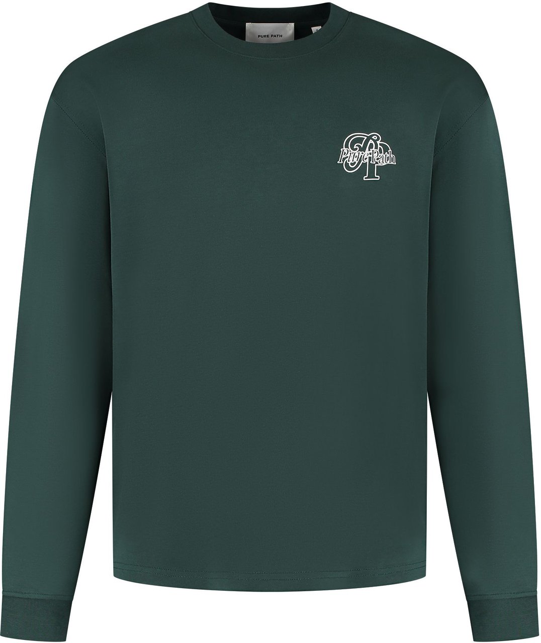 Pure Path Initals Longsleeve 25030126 Dark Green Groen