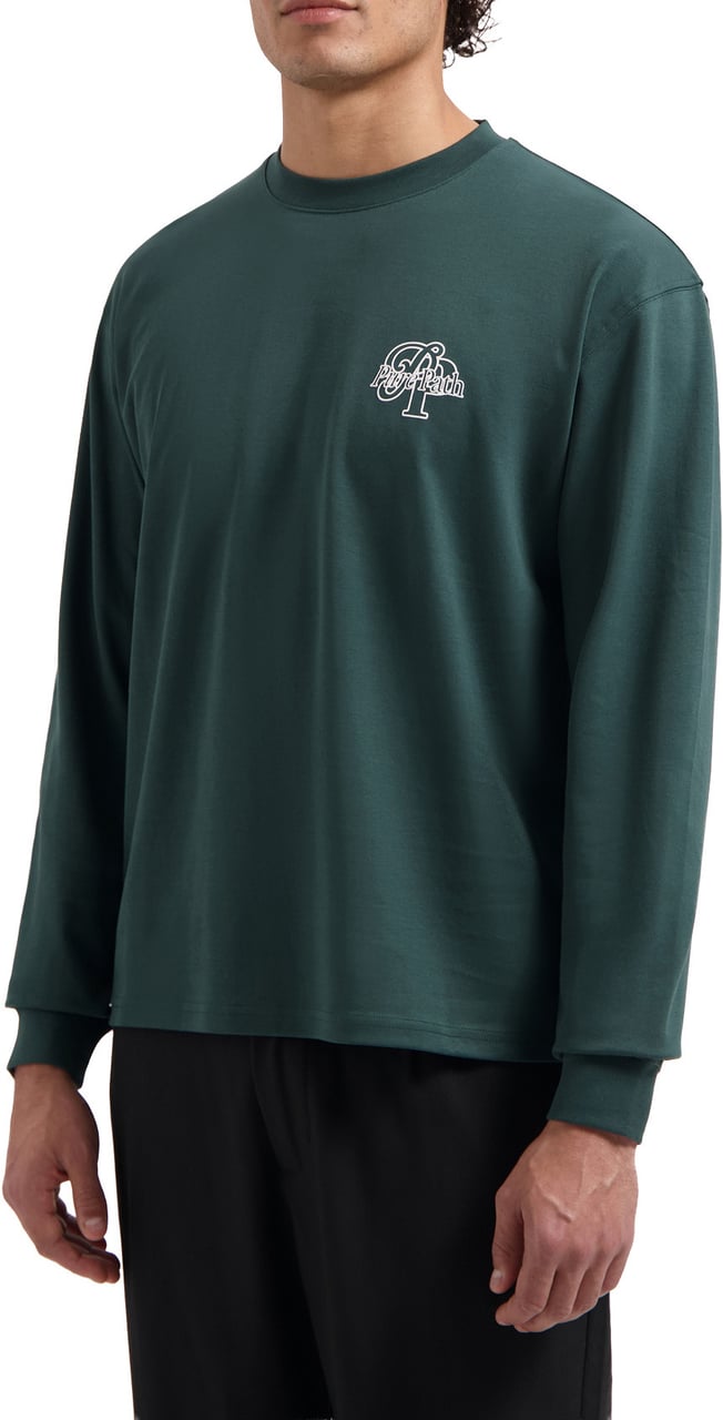 Pure Path Initals Longsleeve 25030126 Dark Green Groen