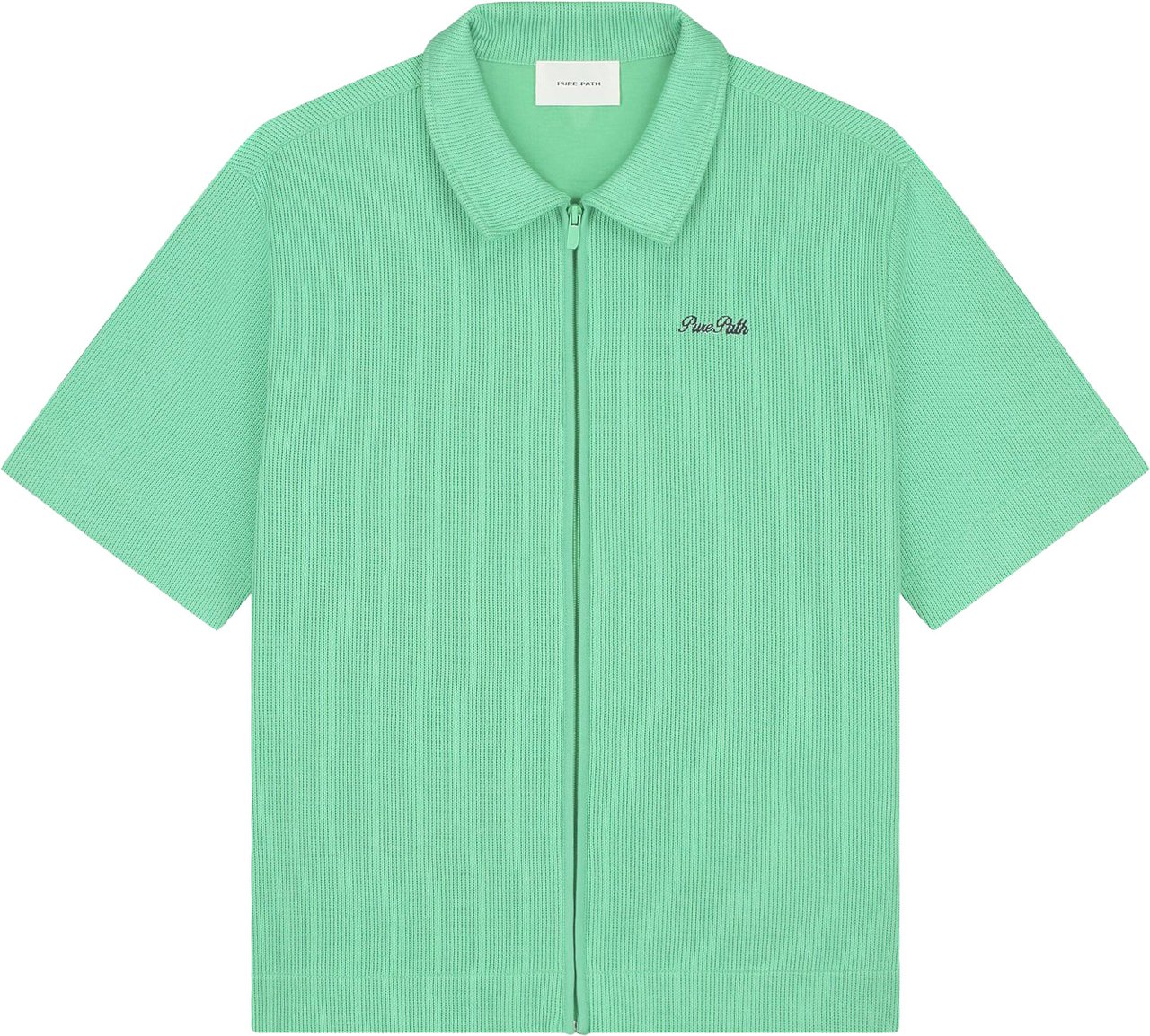 Pure Path Italian Dream Zipped Shortsleeved Shirt 26010222 52 Emerald Divers