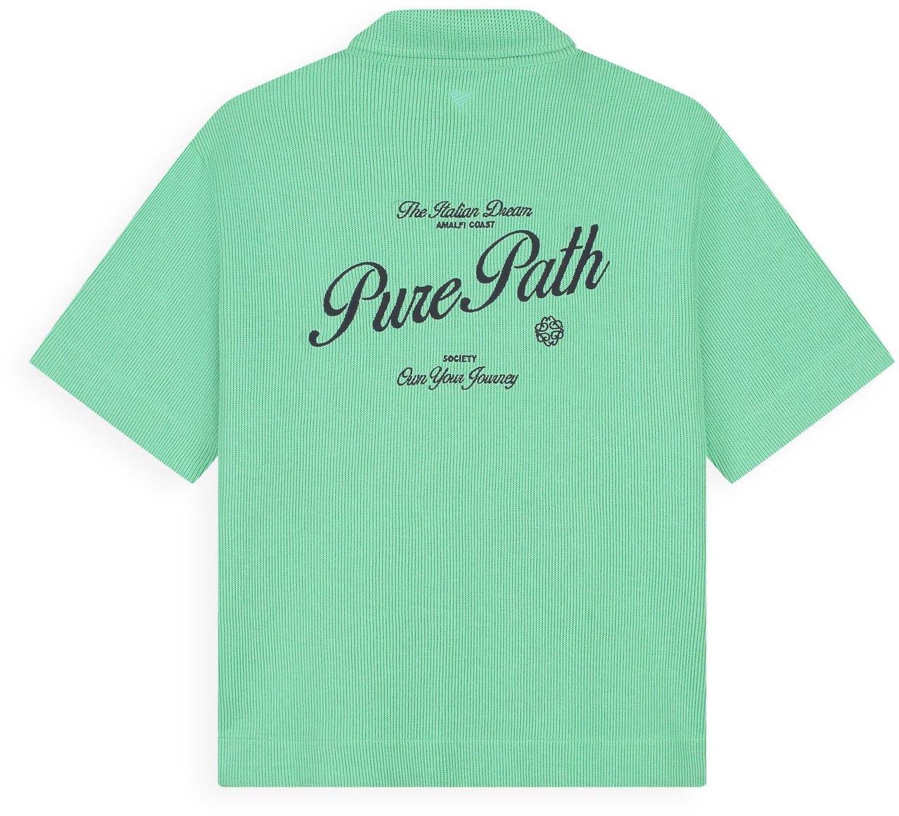 Pure Path Italian Dream Zipped Shortsleeved Shirt 26010222 52 Emerald Divers