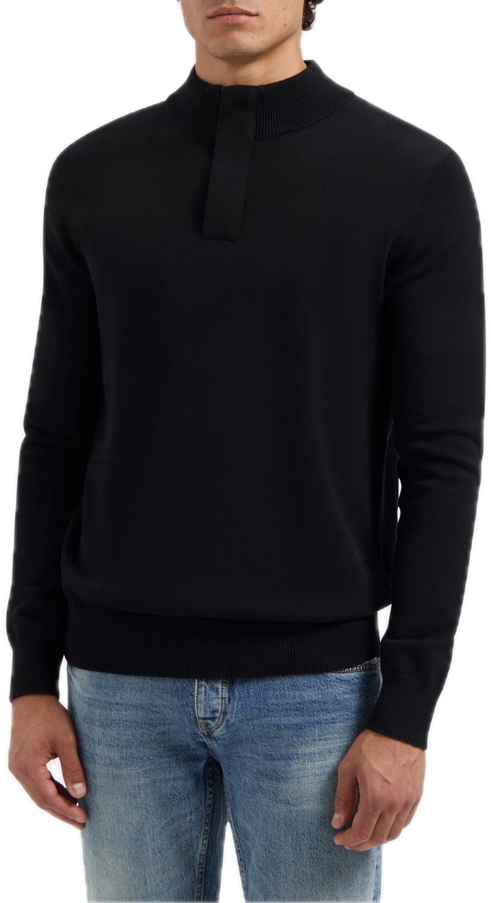 Pure Path Hidden half-zip 25030815 black Zwart