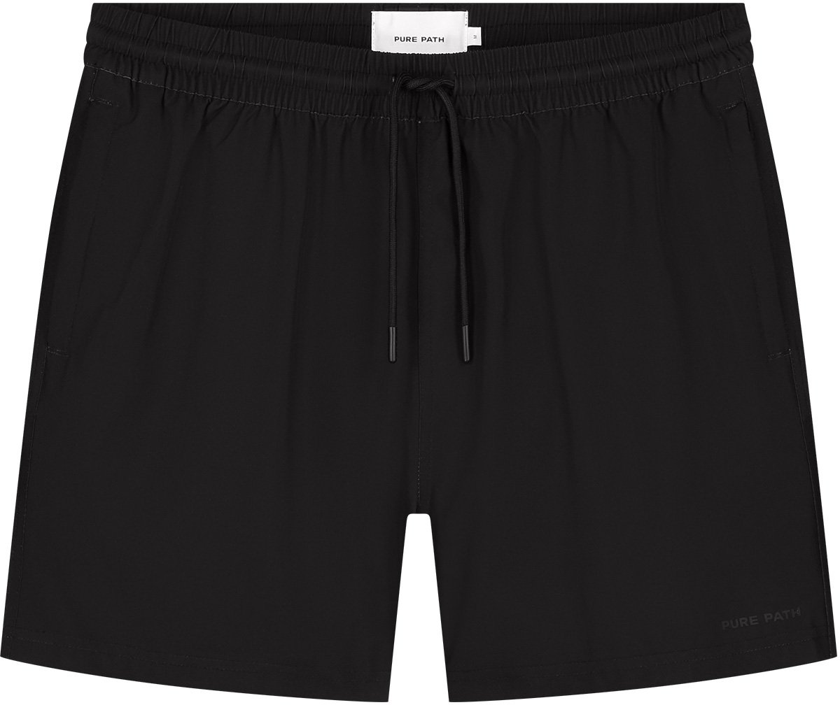 Pure Path Tonal Logo Swim Shorts 25010516 Black Zwart