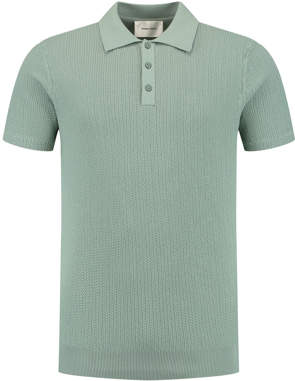 Pure Path Vertical Striped Knitwear T-Shirt 25010804 Army Green Groen