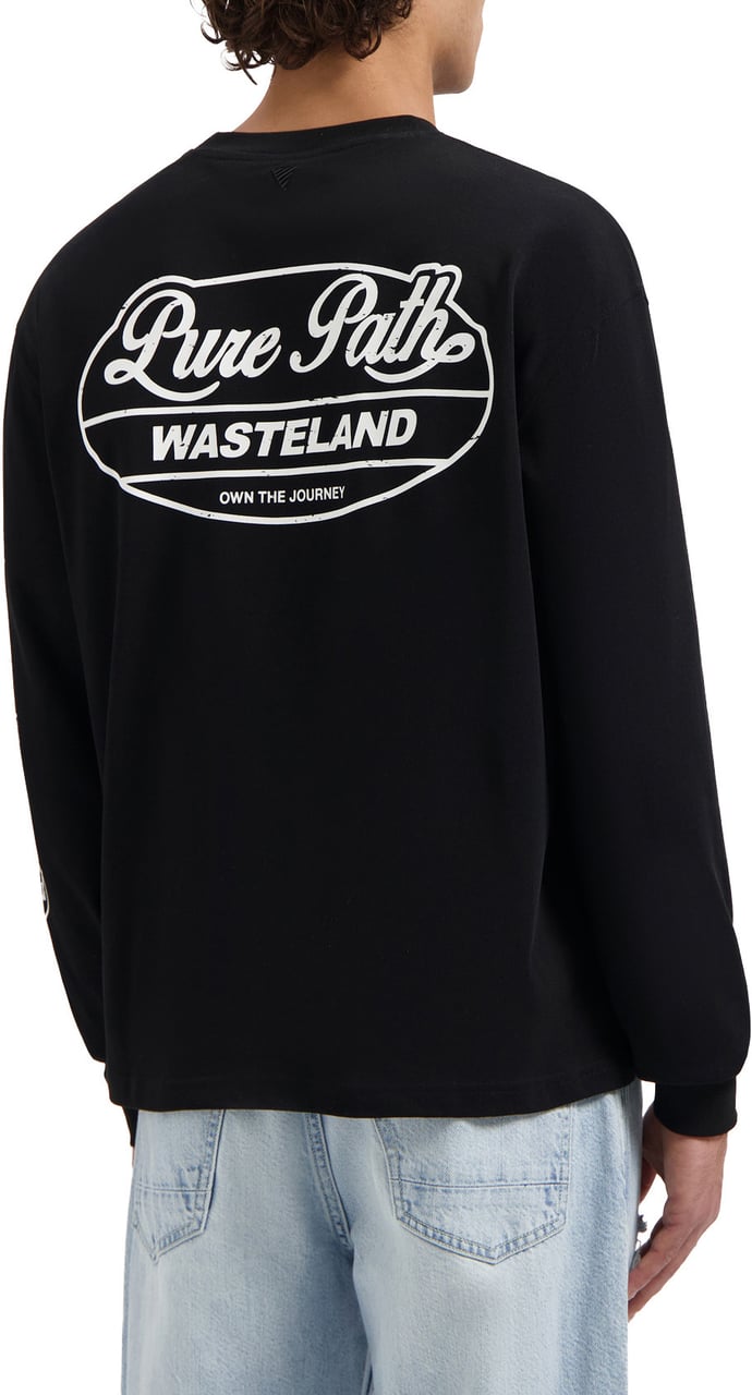 Pure Path Wasteland Patches Longskleeve T-Shirt 25030122 Black Zwart