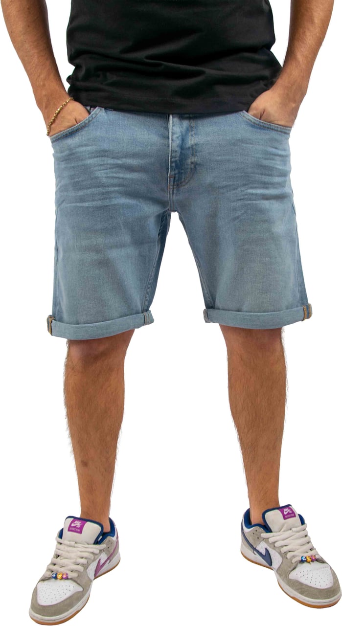 Pure Path Pure Path The Miles Slim Fit Denim Shorts Blauw