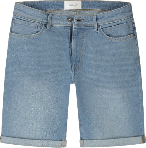 Pure Path Pure Path The Miles Slim Fit Denim Shorts Blauw