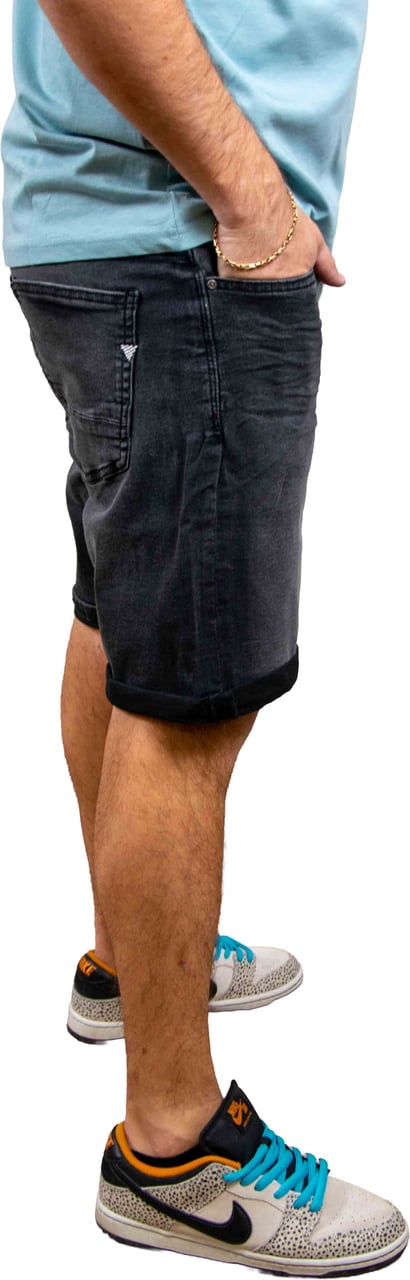 Pure Path Pure Path The Miles Slim Fit Denim Short Grijs