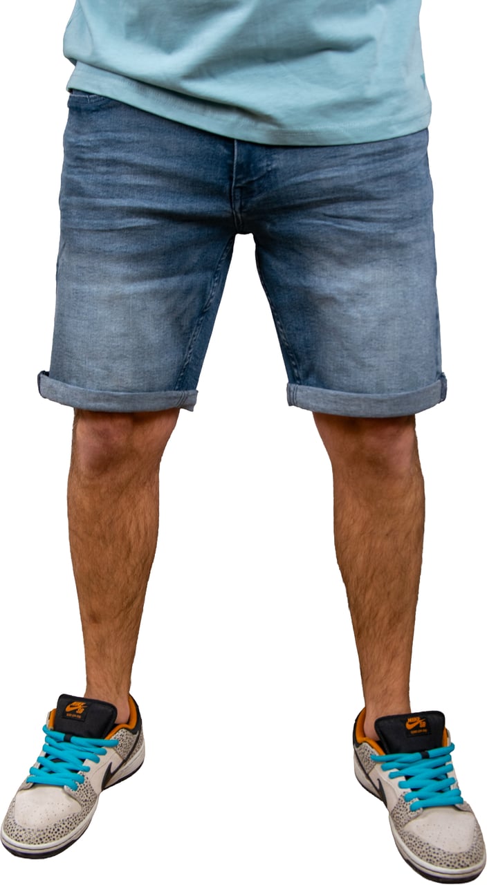 Pure Path Pure Path The Miles Slim Fit Denim Short Blauw