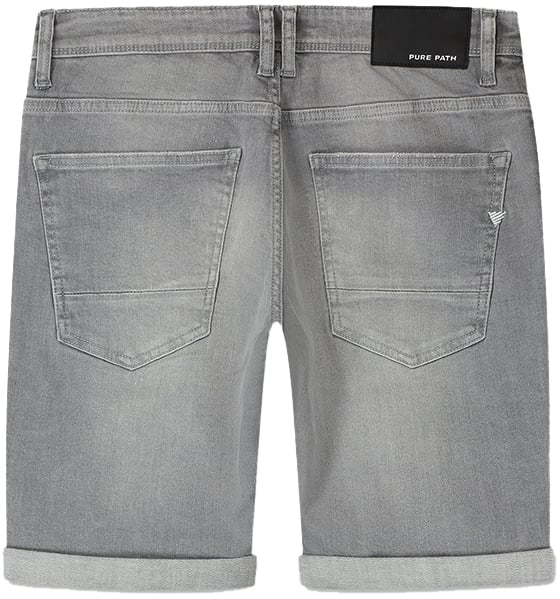 Pure Path The Steve Slim Fit Denim Short Grijs