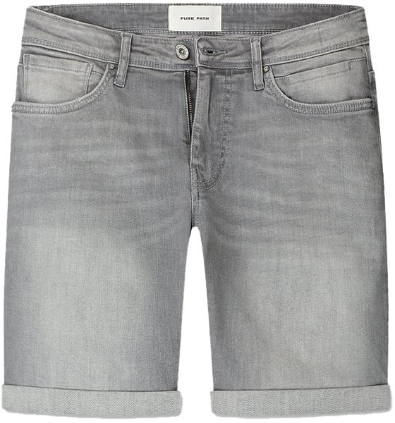 Pure Path The Steve Slim Fit Denim Short Grijs