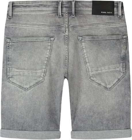 Pure Path Pure Path The Steve Slim Fit Denim Shorts Grijs