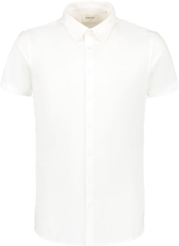 Purewhite Purewhite Pique Shortsleeve Button Up Shirt Wit