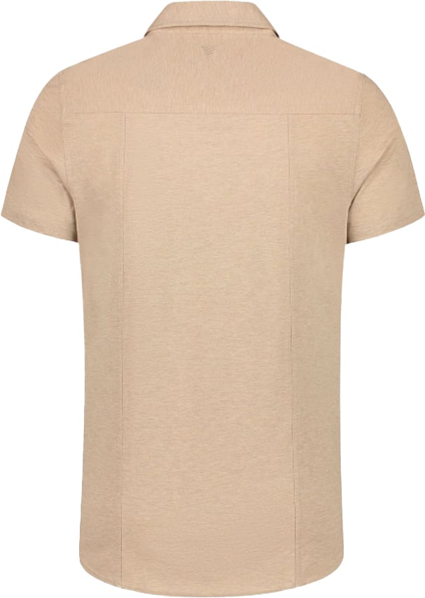 Purewhite Purewhite Pique Shortsleeve Button Up Shirt Beige