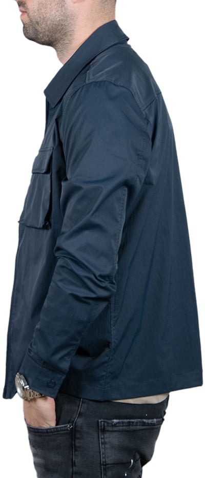 Purewhite Purewhite Shirt With Front Zipper And Chest Pockets Blauw