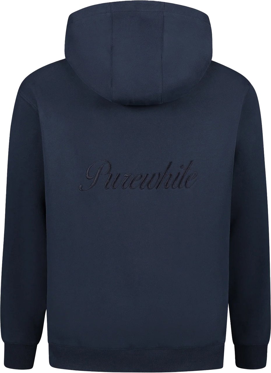 Purewhite Purewhite Relaxe Fit Hoody Embro Blauw