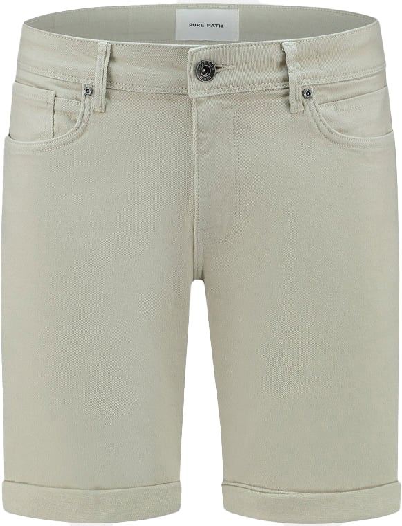 Purewhite Purewhite Slim Fit Denim Short The Steve Beige
