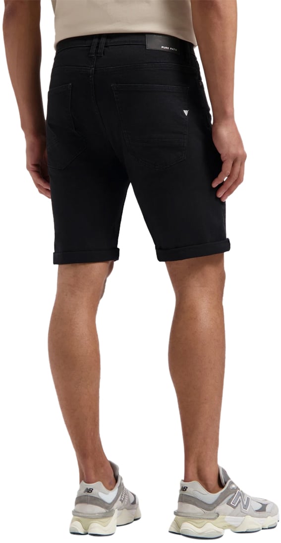 Purewhite Purewhite Regular Fit Denim Short The Miles Zwart