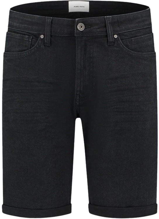Purewhite Purewhite Regular Fit Denim Short The Miles Zwart