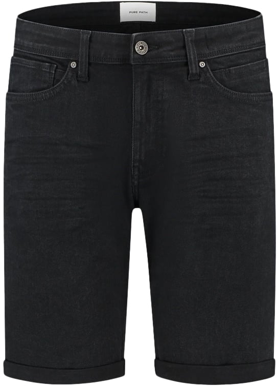 Purewhite Purewhite Regular Fit Denim Short The Miles Zwart