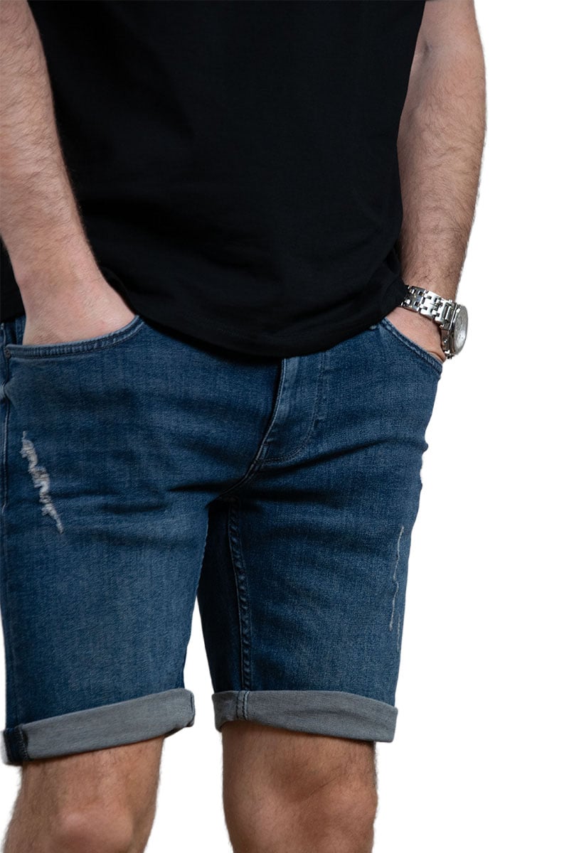 Purewhite Purewhite Slim Fit Denim Short The Steve Blauw