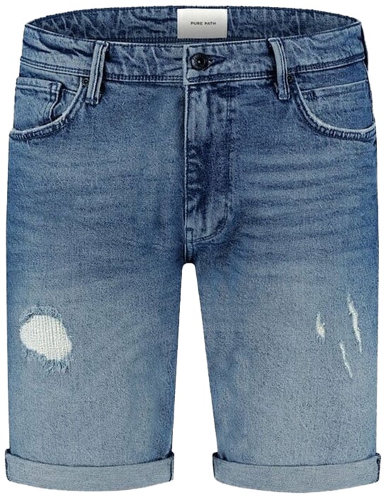 Purewhite Purewhite Regular Fit Denim Short The Miles Blauw