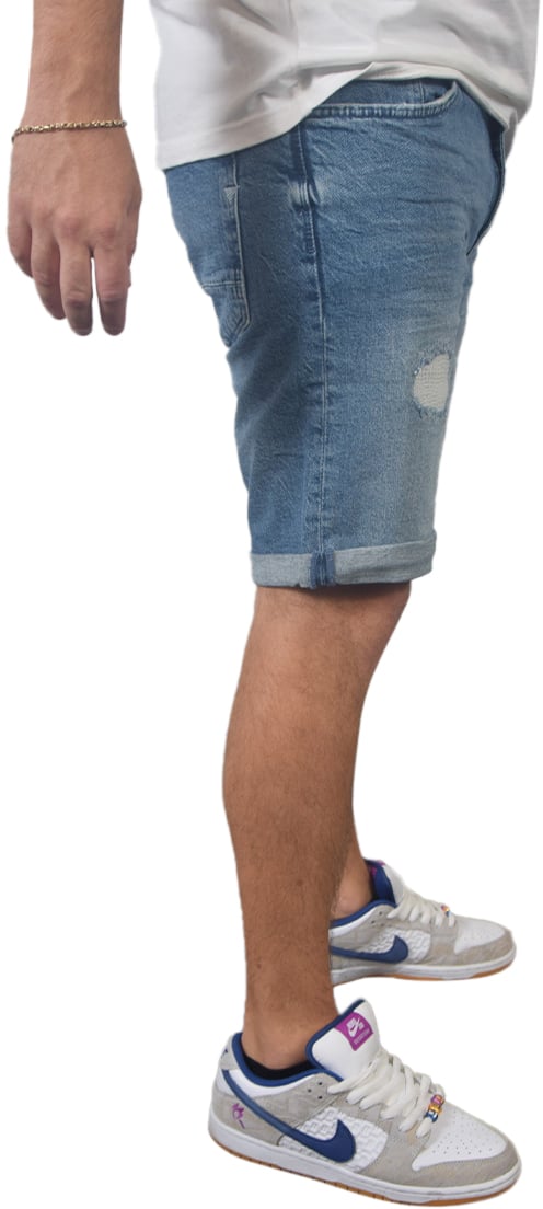 Purewhite Purewhite Regular Fit Denim Short The Miles Blauw