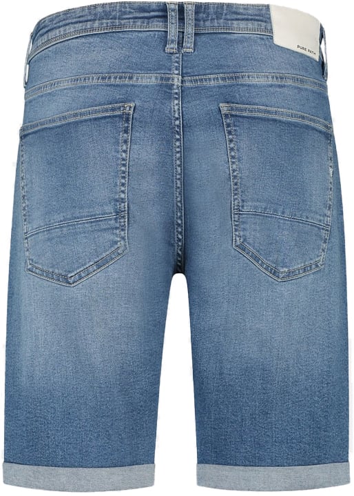 Purewhite Purewhite Regular Fit Denim Short The Miles Blauw