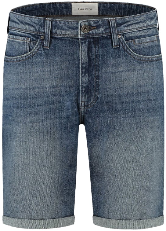 Purewhite Purewhite Regular Fit Denim Short The Miles Blauw