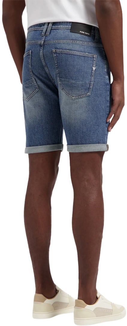 Purewhite Purewhite Regular Fit Denim Short The Miles Blauw
