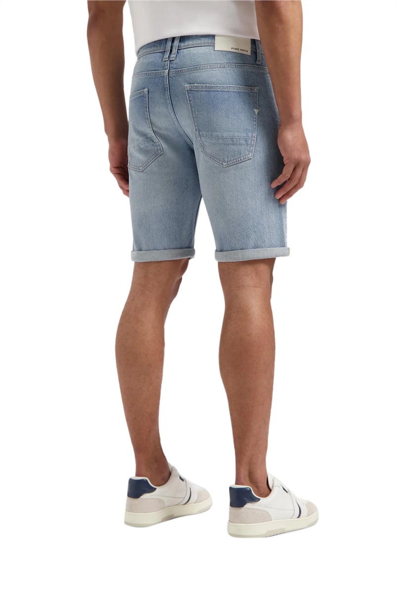Purewhite Purewhite Regular Fit Denim Short The Miles Blauw