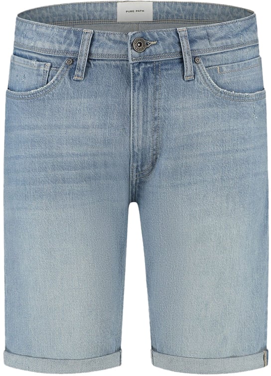Purewhite Purewhite Regular Fit Denim Short The Miles Blauw
