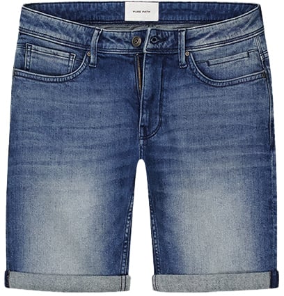 Purewhite The Steve Slim Fit Denim Short Blauw