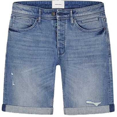 Purewhite Purewhite The Miles Slim Fit Denim Short Blauw