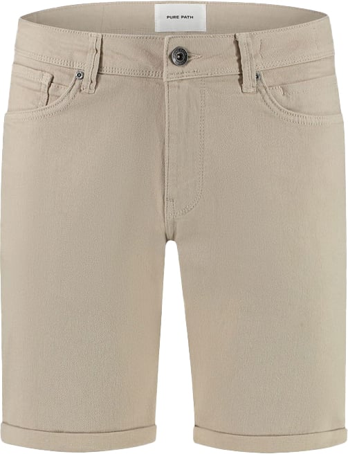 Purewhite Purewhite Slim Fit Denim Short The Steve Beige