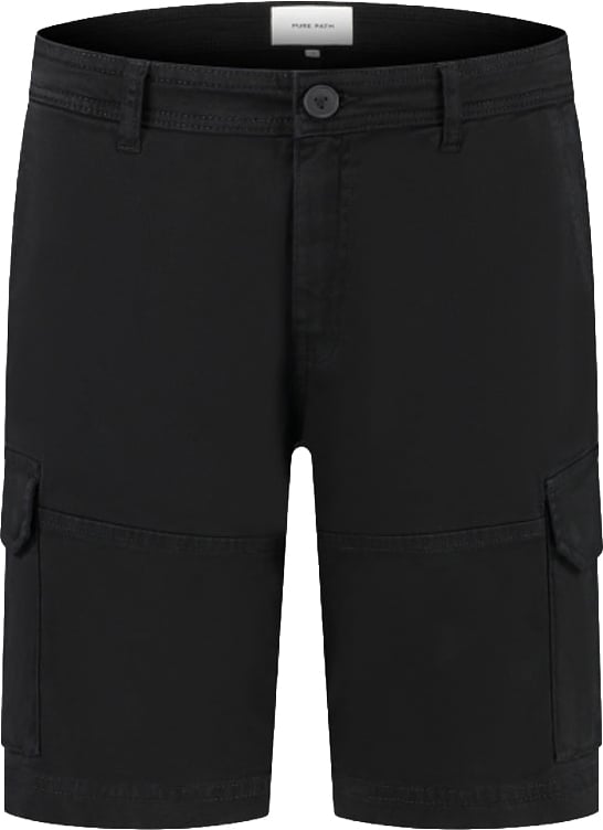 Purewhite Garment Dye Cargo Shorts Zwart