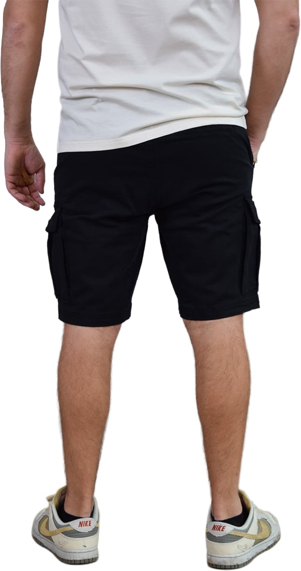 Purewhite Garment Dye Cargo Shorts Zwart