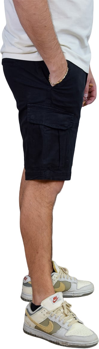Purewhite Garment Dye Cargo Shorts Zwart