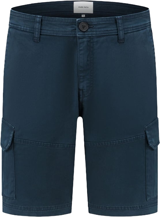 Purewhite Purewhite Garment Dye Cargo Shorts Blauw