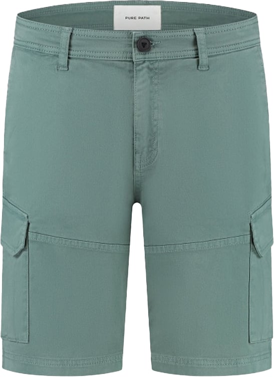 Purewhite Purewhite Garment Dye Cargo Shorts Groen