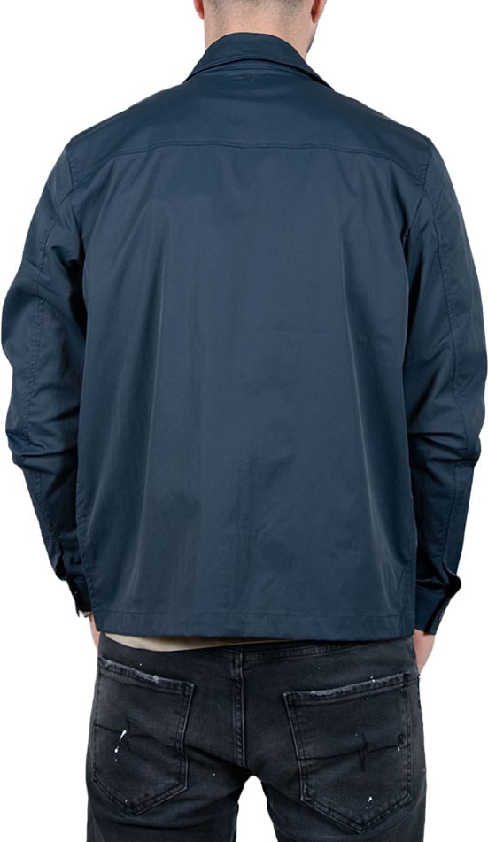 Purewhite Shirt With Front Zipper And Chest Pockets Blauw