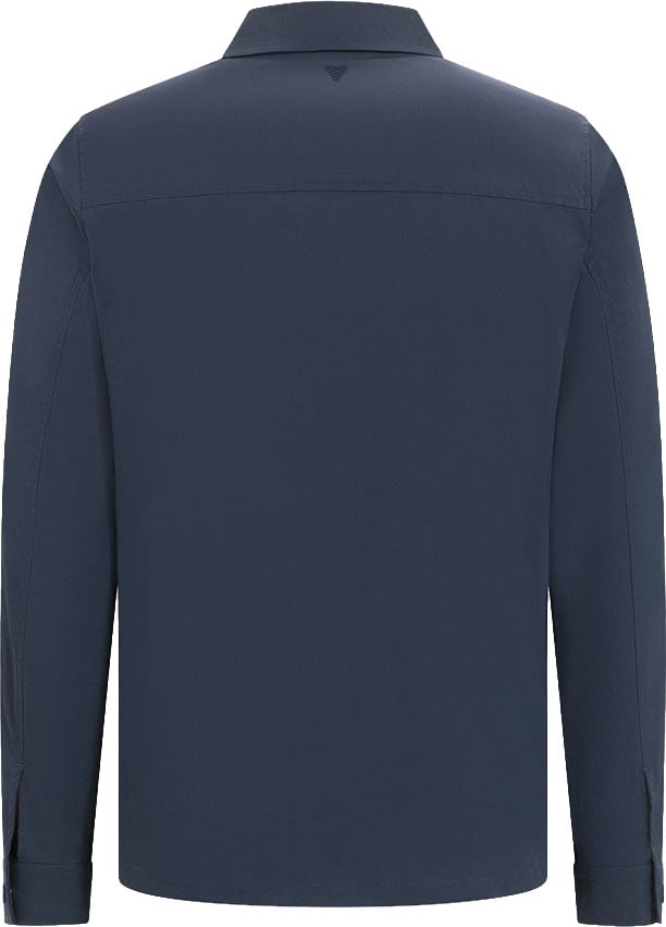 Purewhite Shirt With Front Zipper And Chest Pockets Blauw