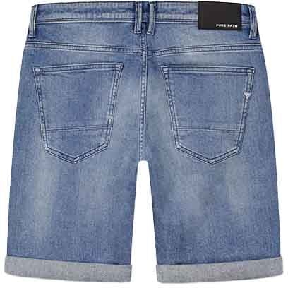 Purewhite Purewhite The Miles Slim Fit Denim Short Blauw