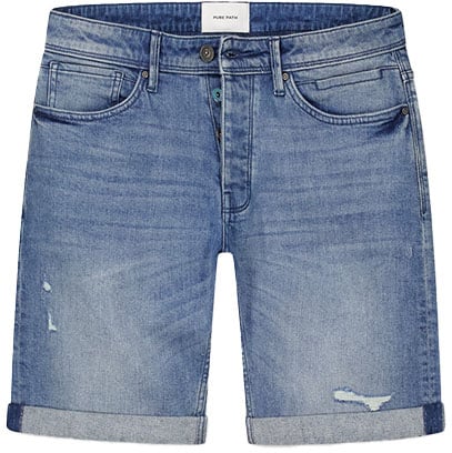 Purewhite Purewhite The Miles Slim Fit Denim Short Blauw
